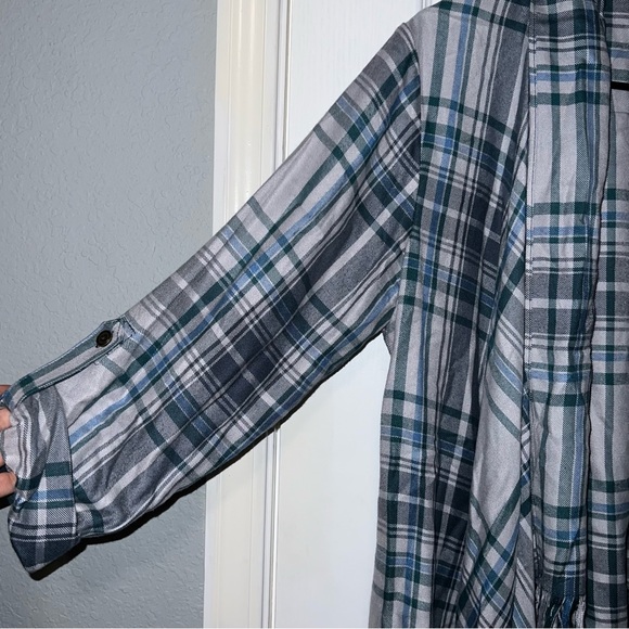 Matilda Jane Blue Fringe Flannel Cardigan Size M - Picture 3 of 6